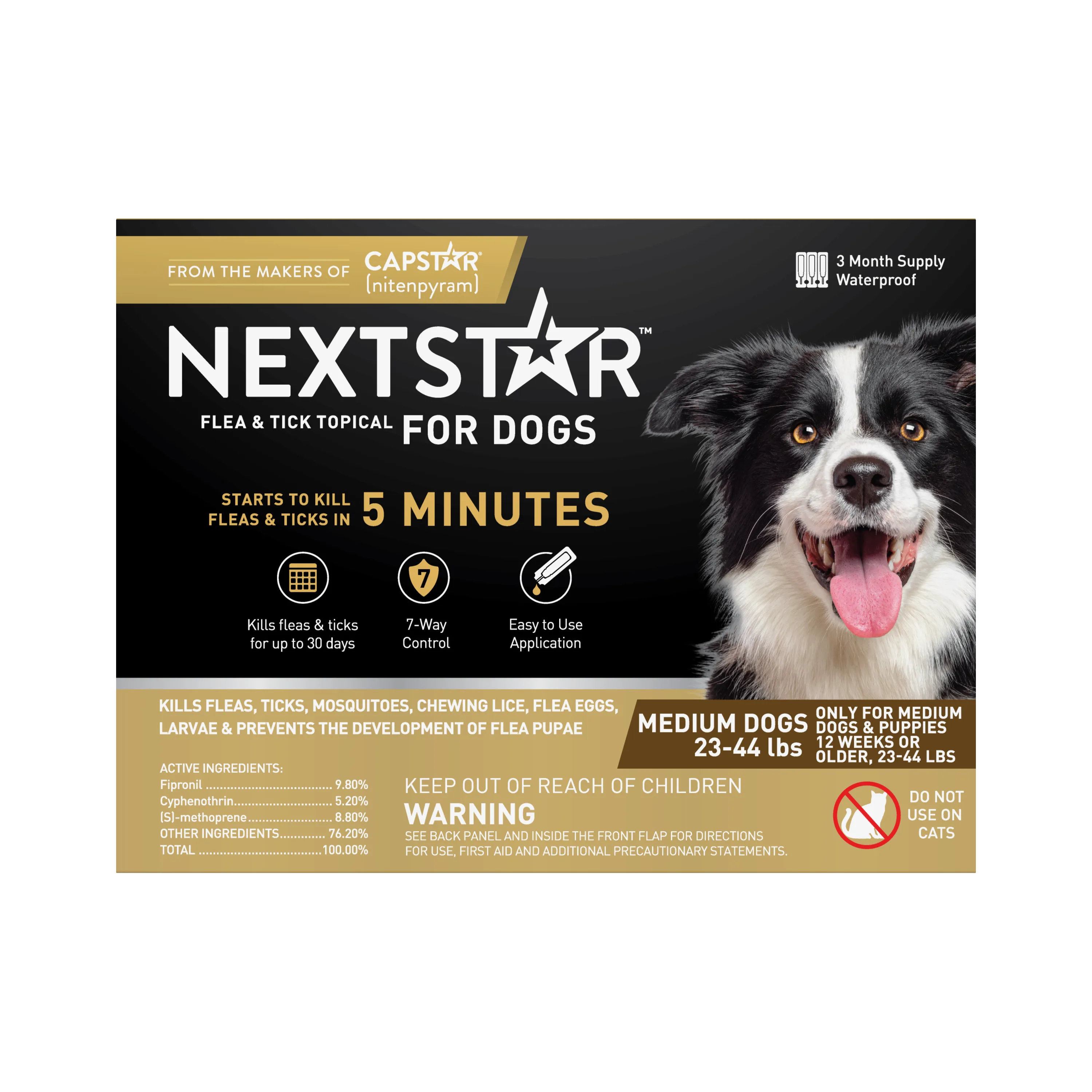 Nextstar Flea & Tick Topical Dog 23-44LB 3CT