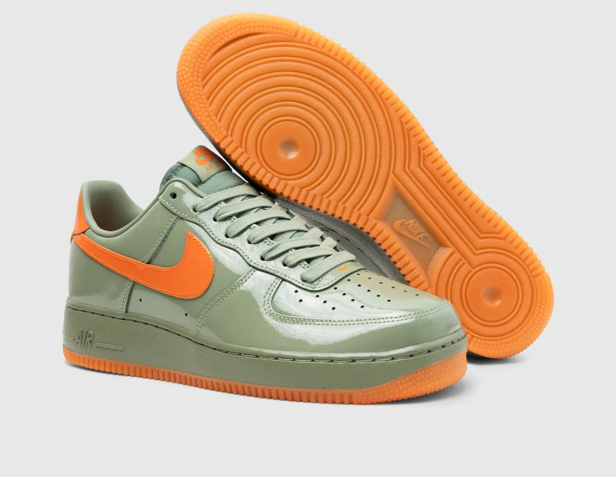 Nike Air Force 1 `07 PRM Oil Green / Safety Orange - Platinum Tint