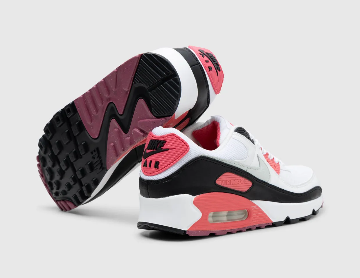 Nike Women's Air Max 90 White / Light Silver - Easter Pink