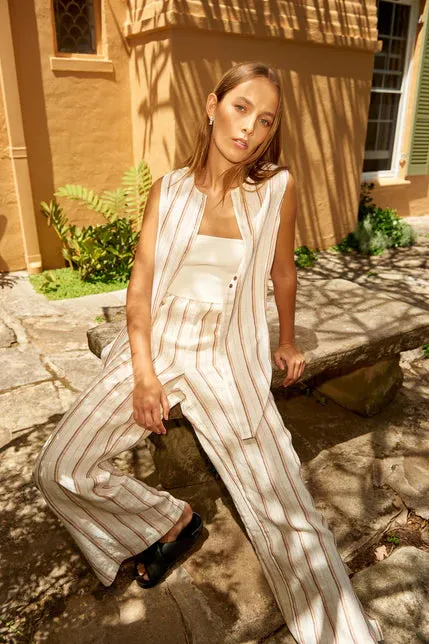 Nude Lucy | Aisha Linen Pant - Amber Stripe