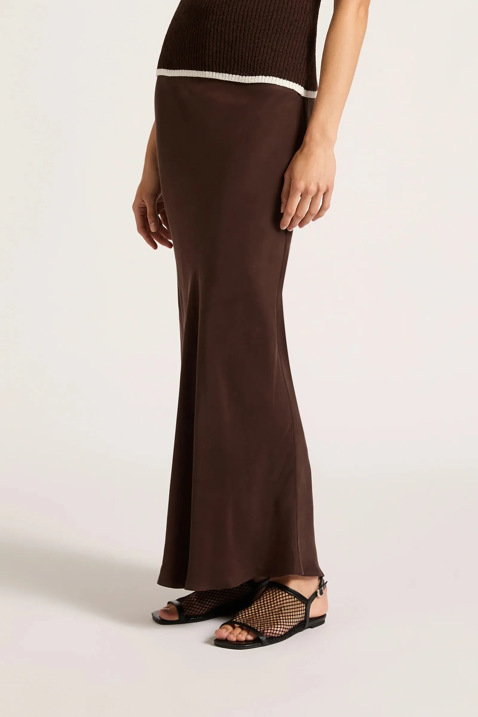 NUDE LUCY Lea Cupro Skirt RAISIN