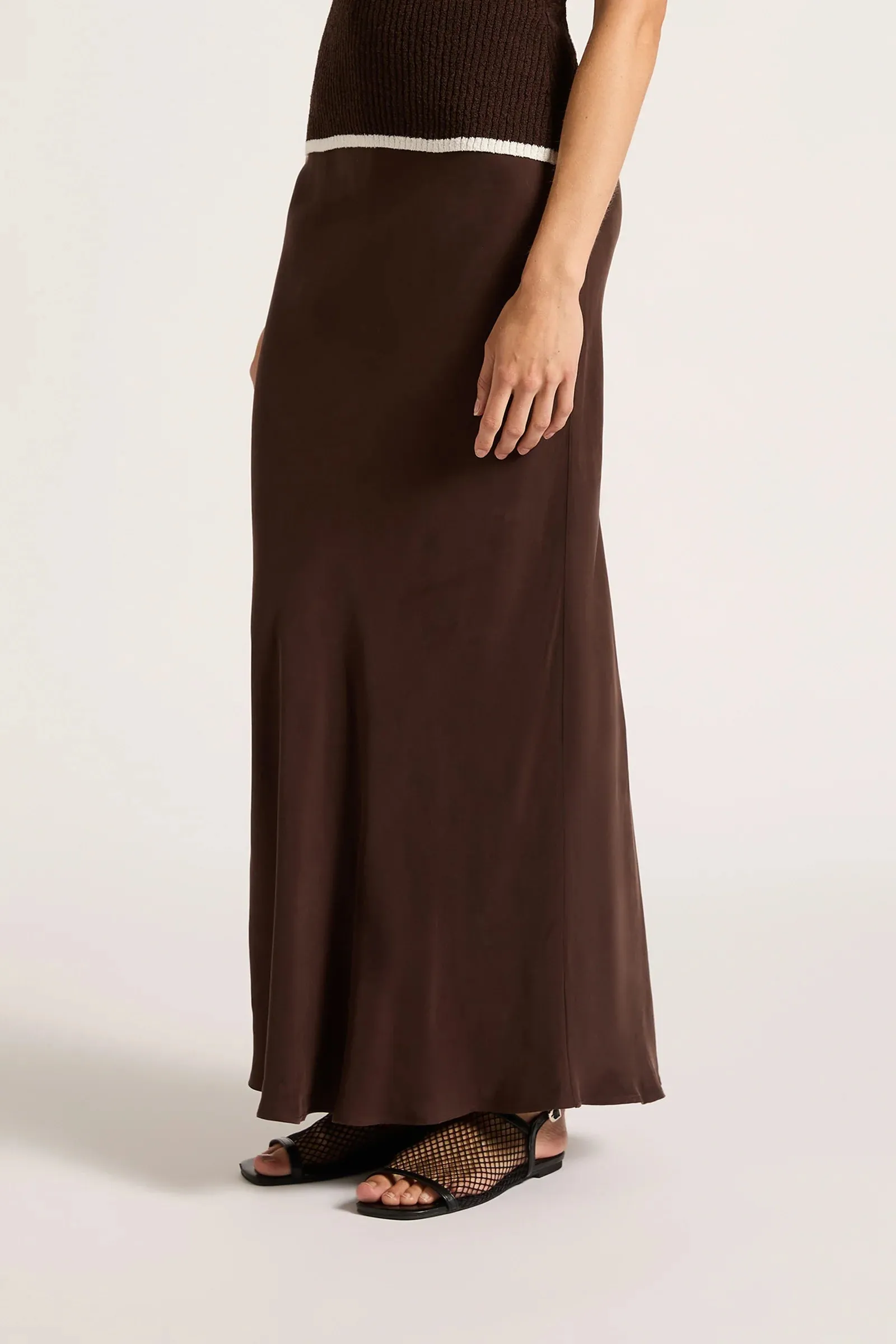 NUDE LUCY Lea Cupro Skirt RAISIN