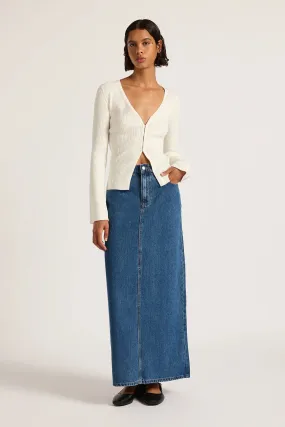 NUDE LUCY Organic Denim Maxi Skirt VINTAGE BLUE