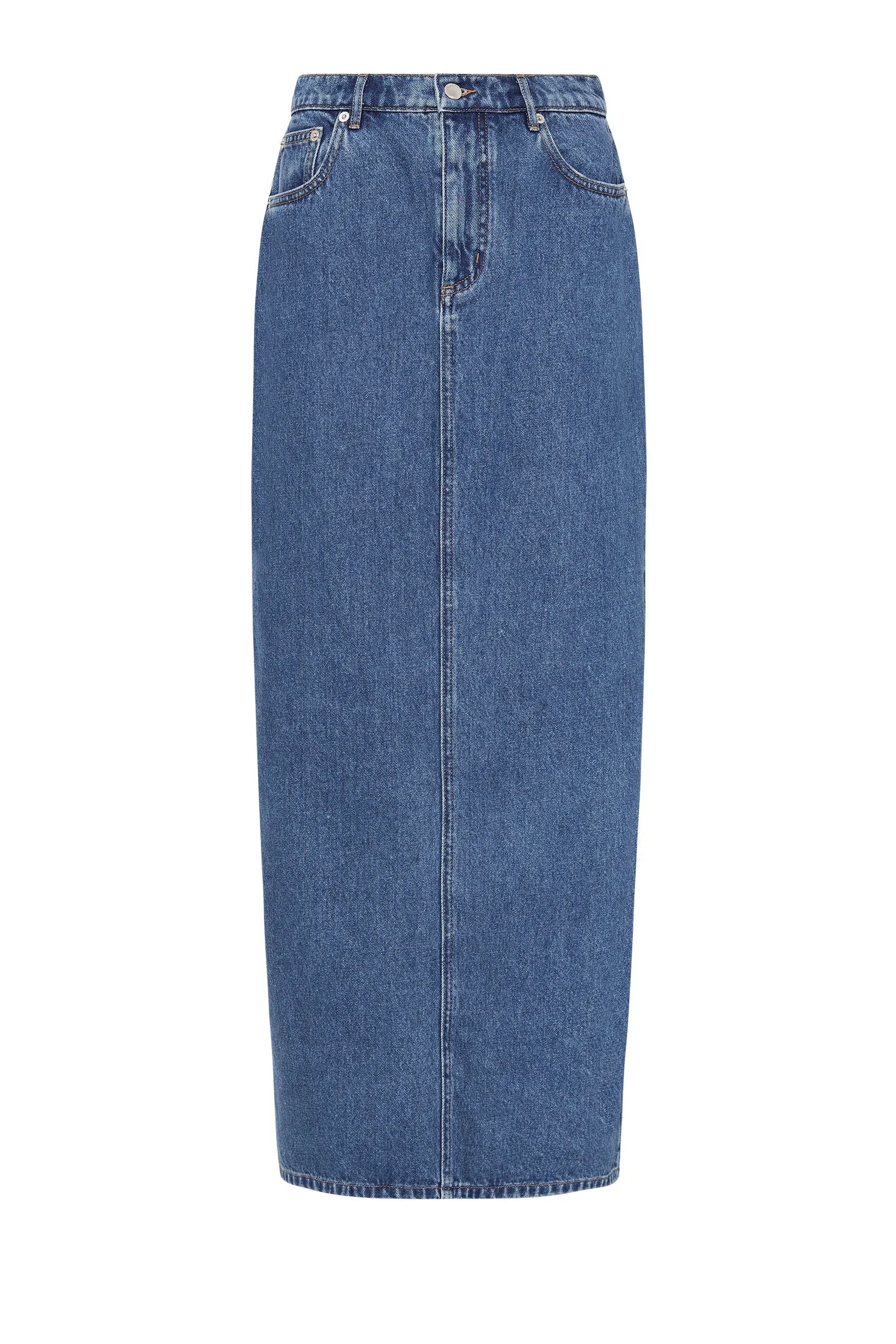 NUDE LUCY Organic Denim Maxi Skirt VINTAGE BLUE