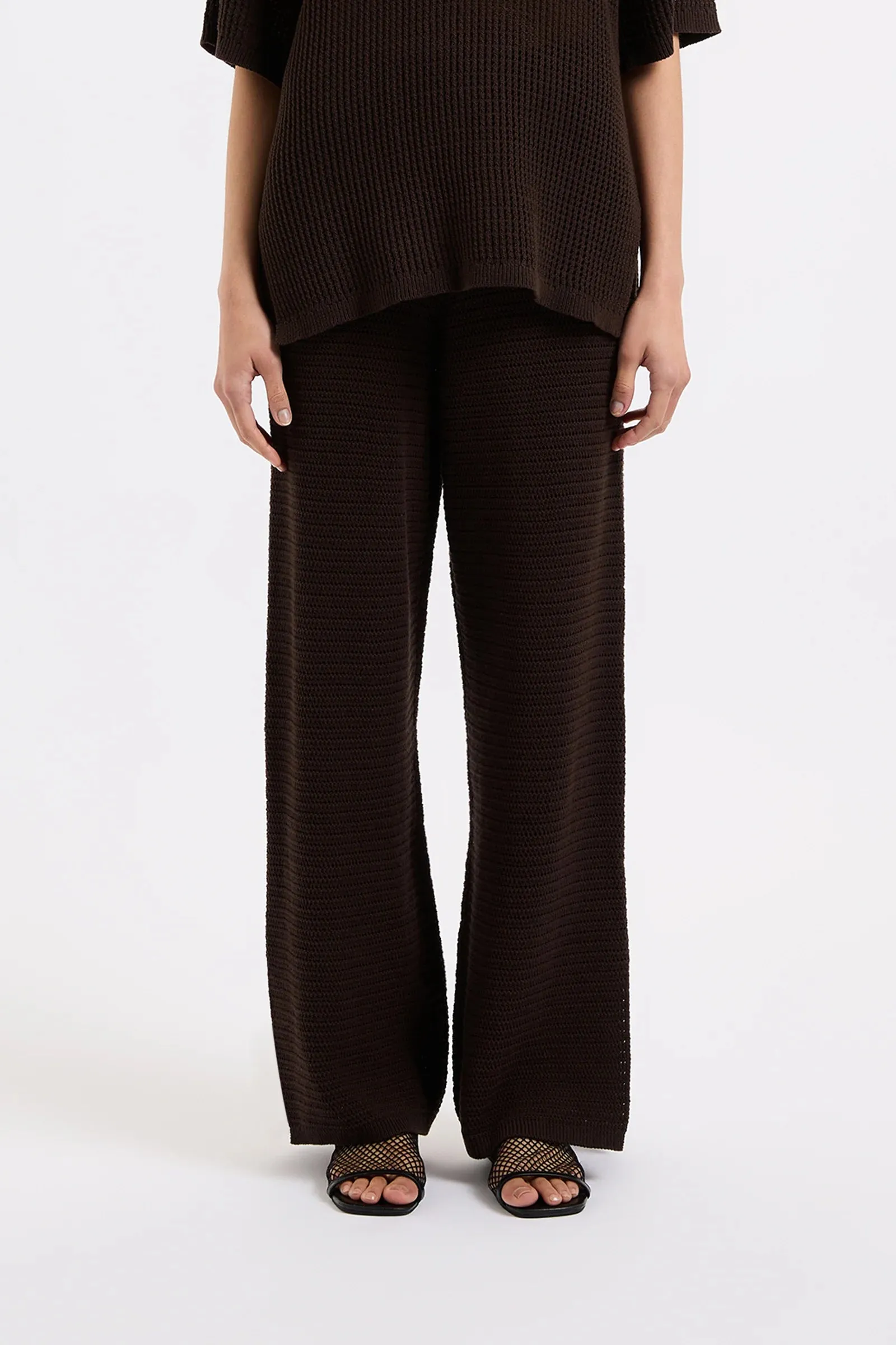 NUDE LUCY Willow Crochet Pant ESPRESSO