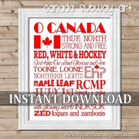 O Canada Subway Art PRINTABLE