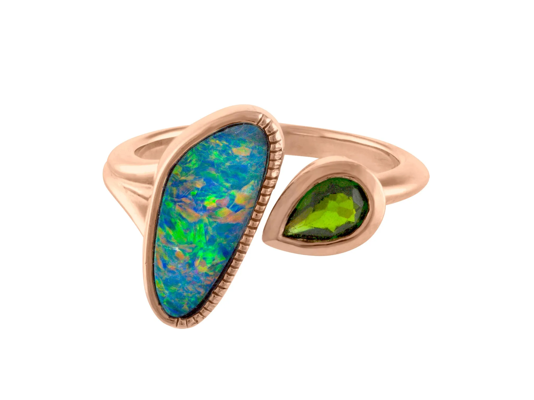 Opal Diopside Ring