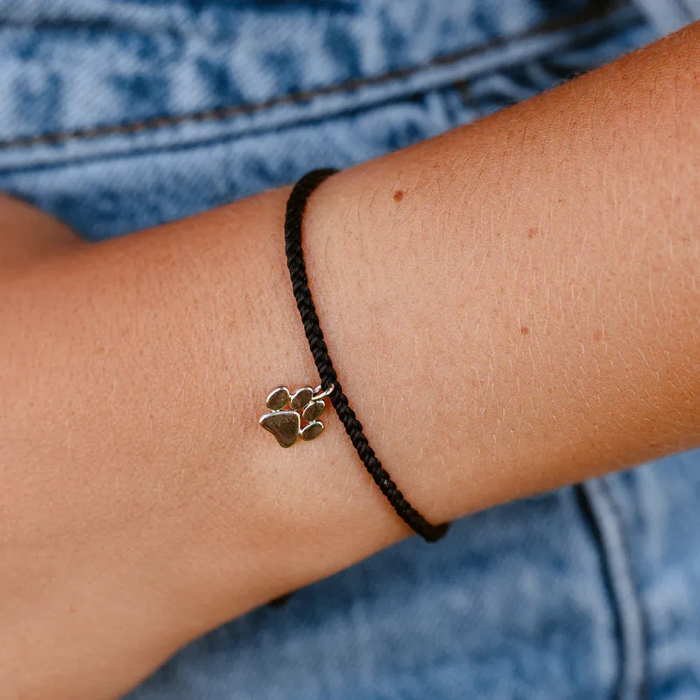 Paw Print Silver Charm Bracelet