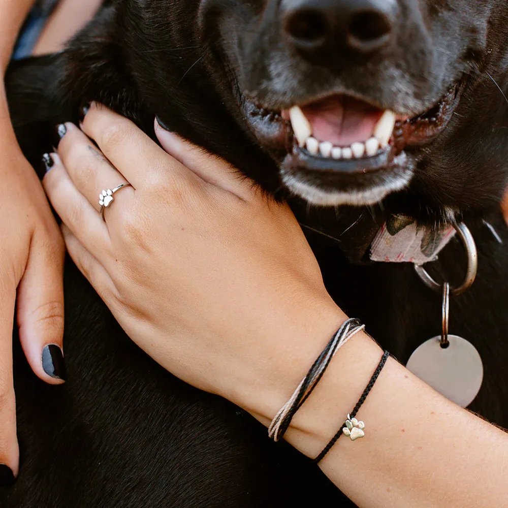 Paw Print Silver Charm Bracelet