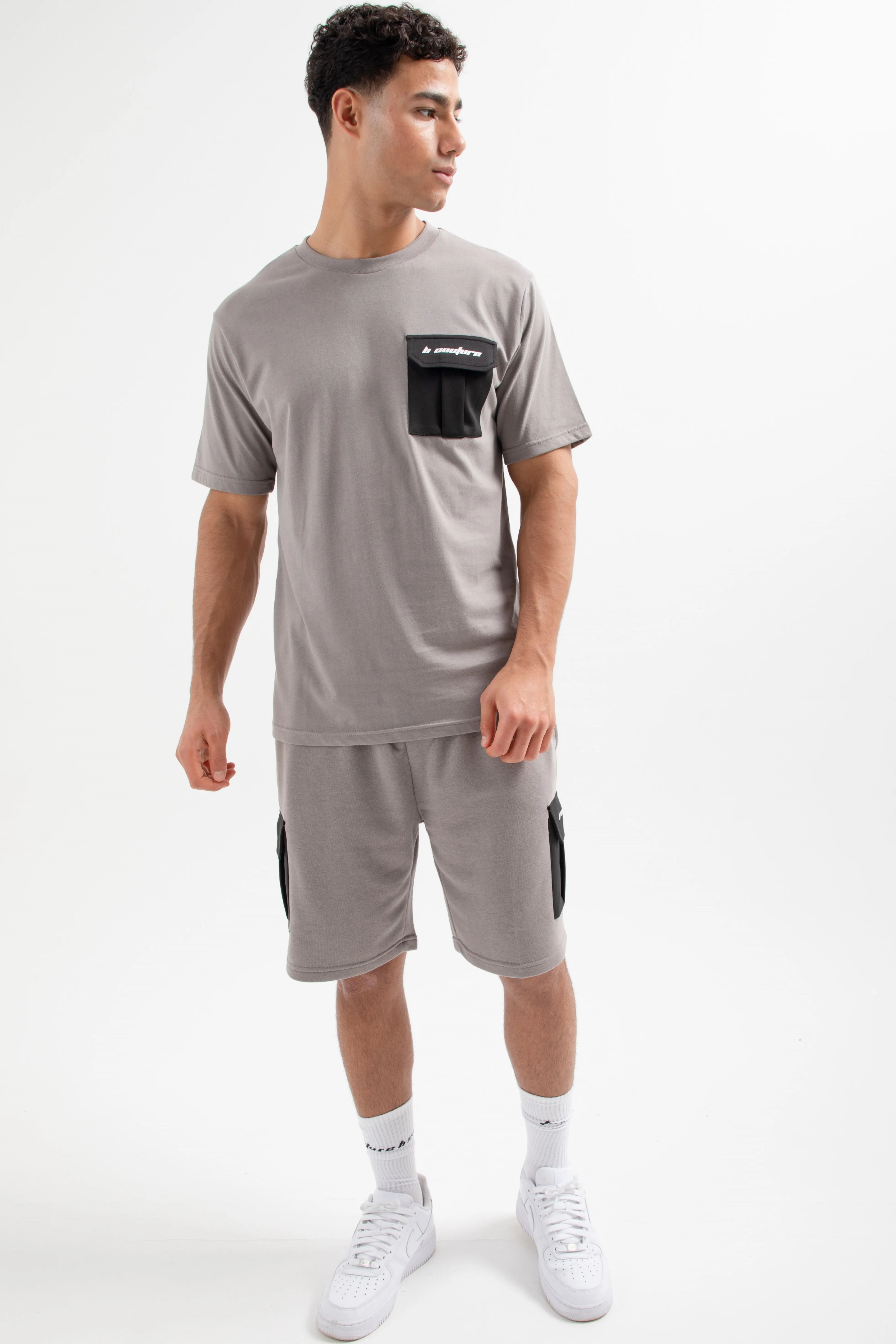 Petersham T-Shirt & Short Set - Dark Grey