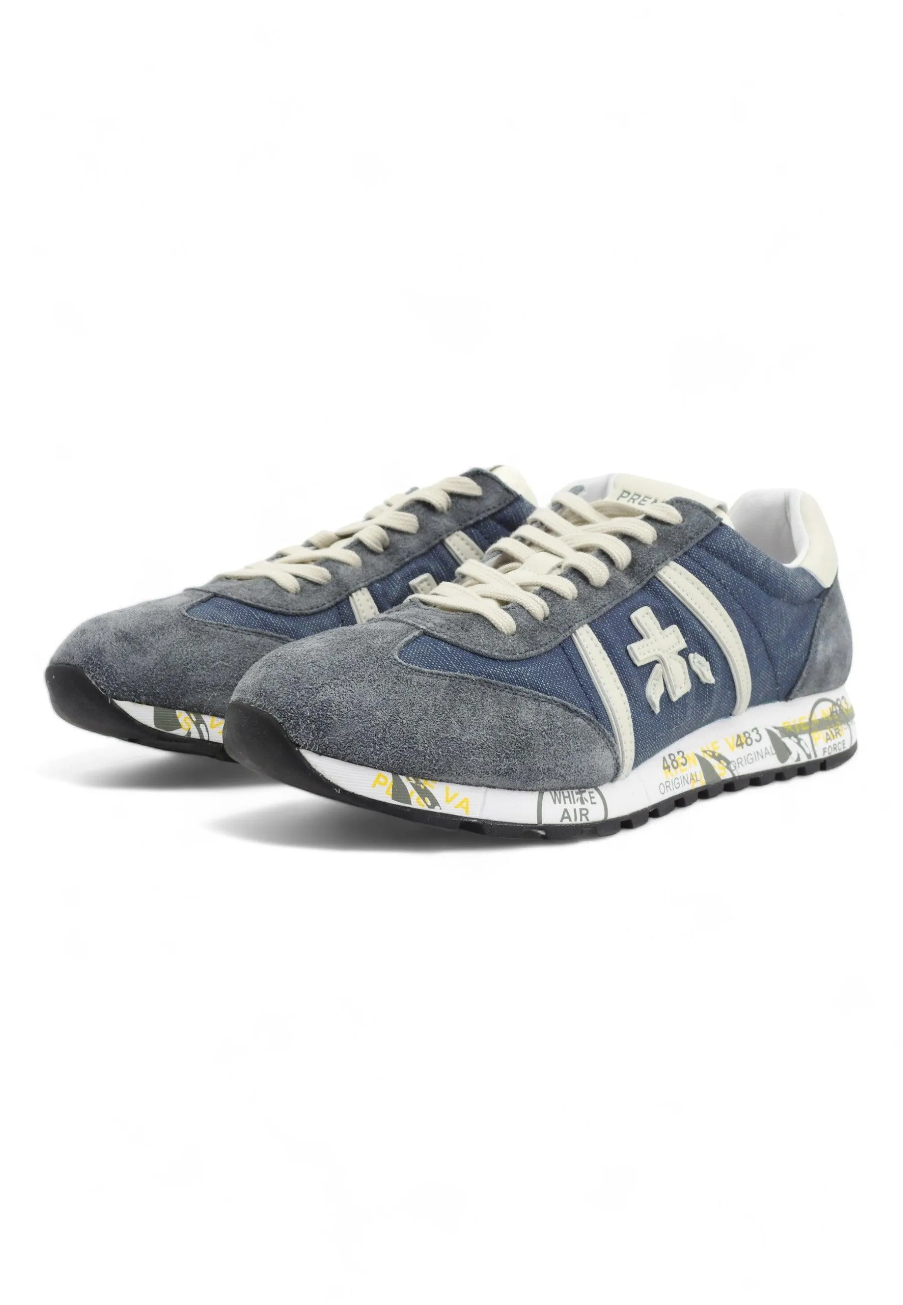 PREMIATA Sneaker Uomo Blu Denim Cream LUCY-6620