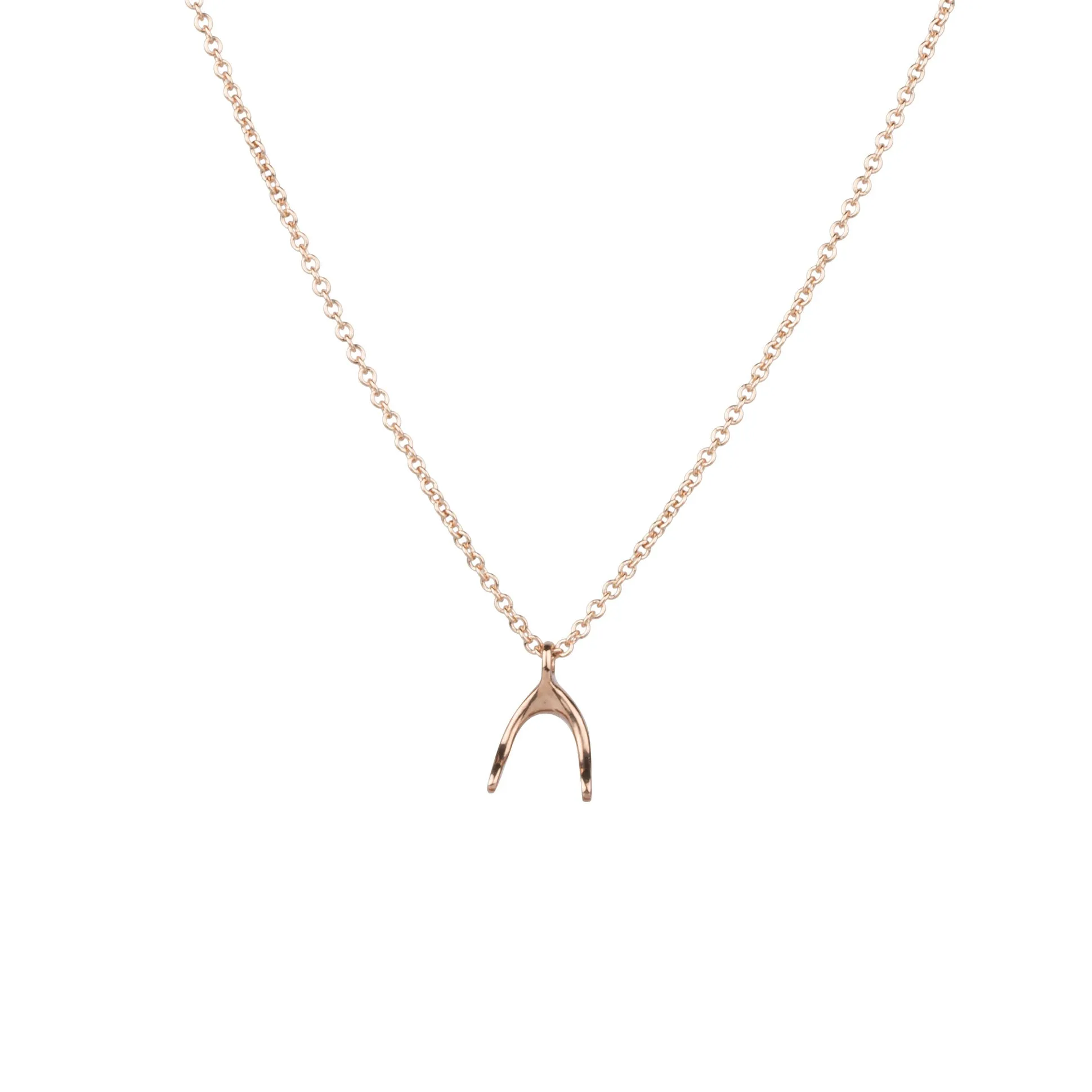 Rose Gold Wishbone Necklace