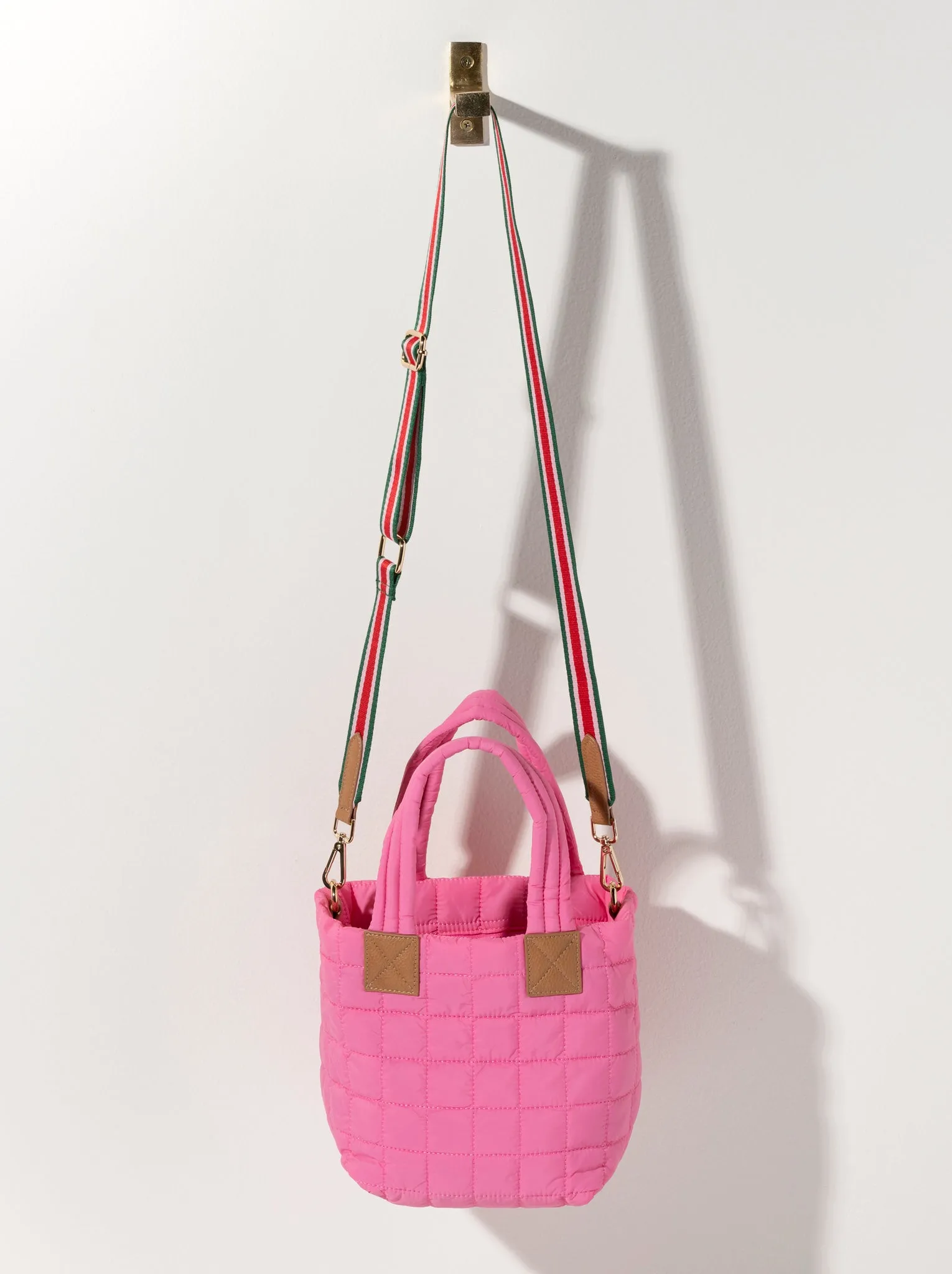 Shiraleah Ezra Quilted Nylon Mini Tote Cross-Body, Pink