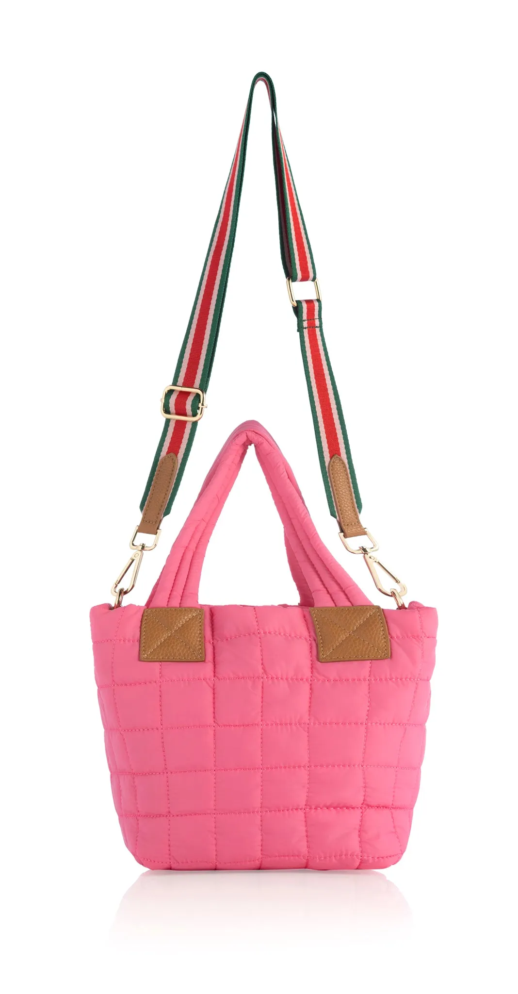 Shiraleah Ezra Quilted Nylon Mini Tote Cross-Body, Pink