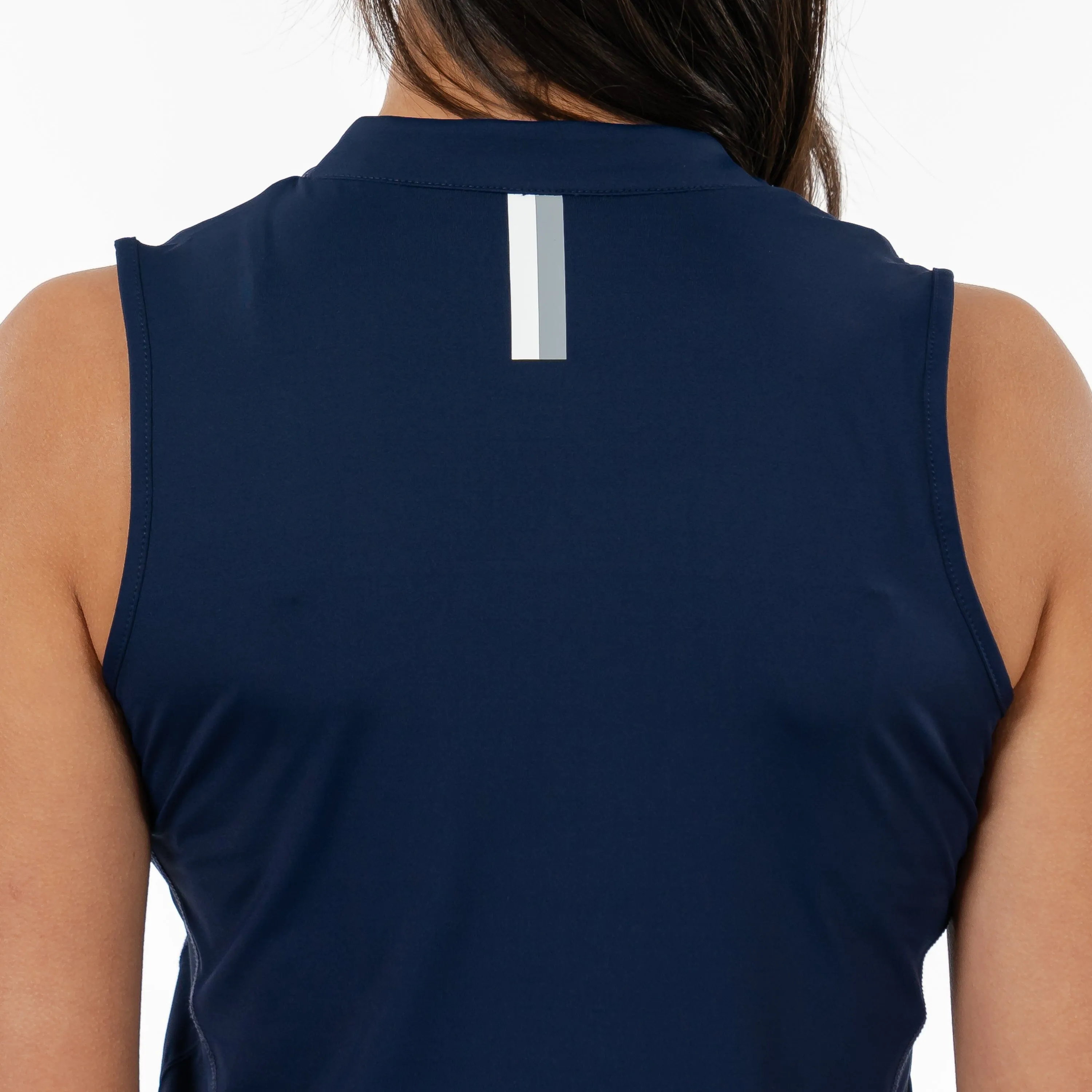 Solid Sleeveless Zip | Solid - Fleet Navy