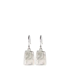 Sterling Silver Flattened Double Square Earrings