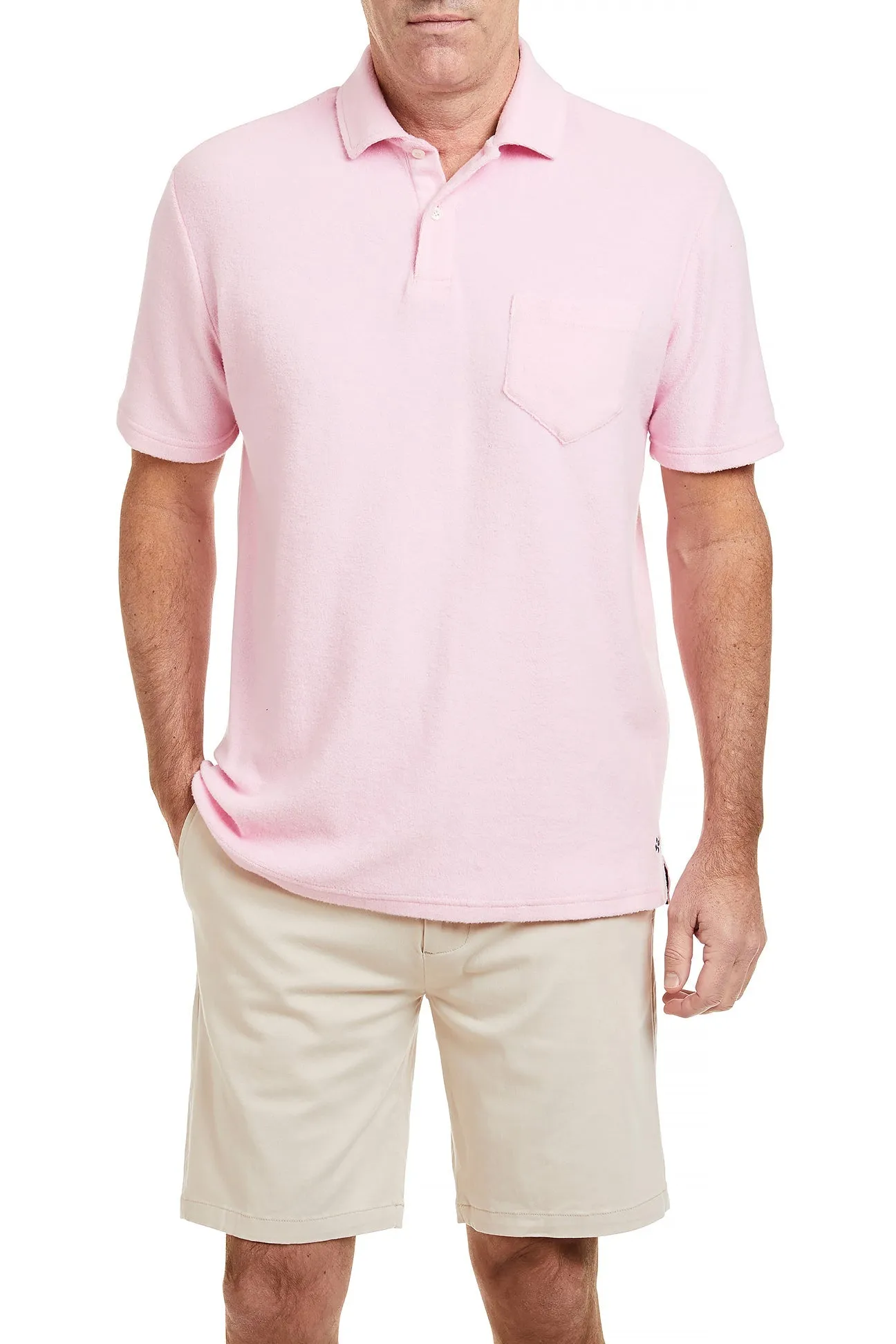 Terry Cloth Polo Shirt Pink