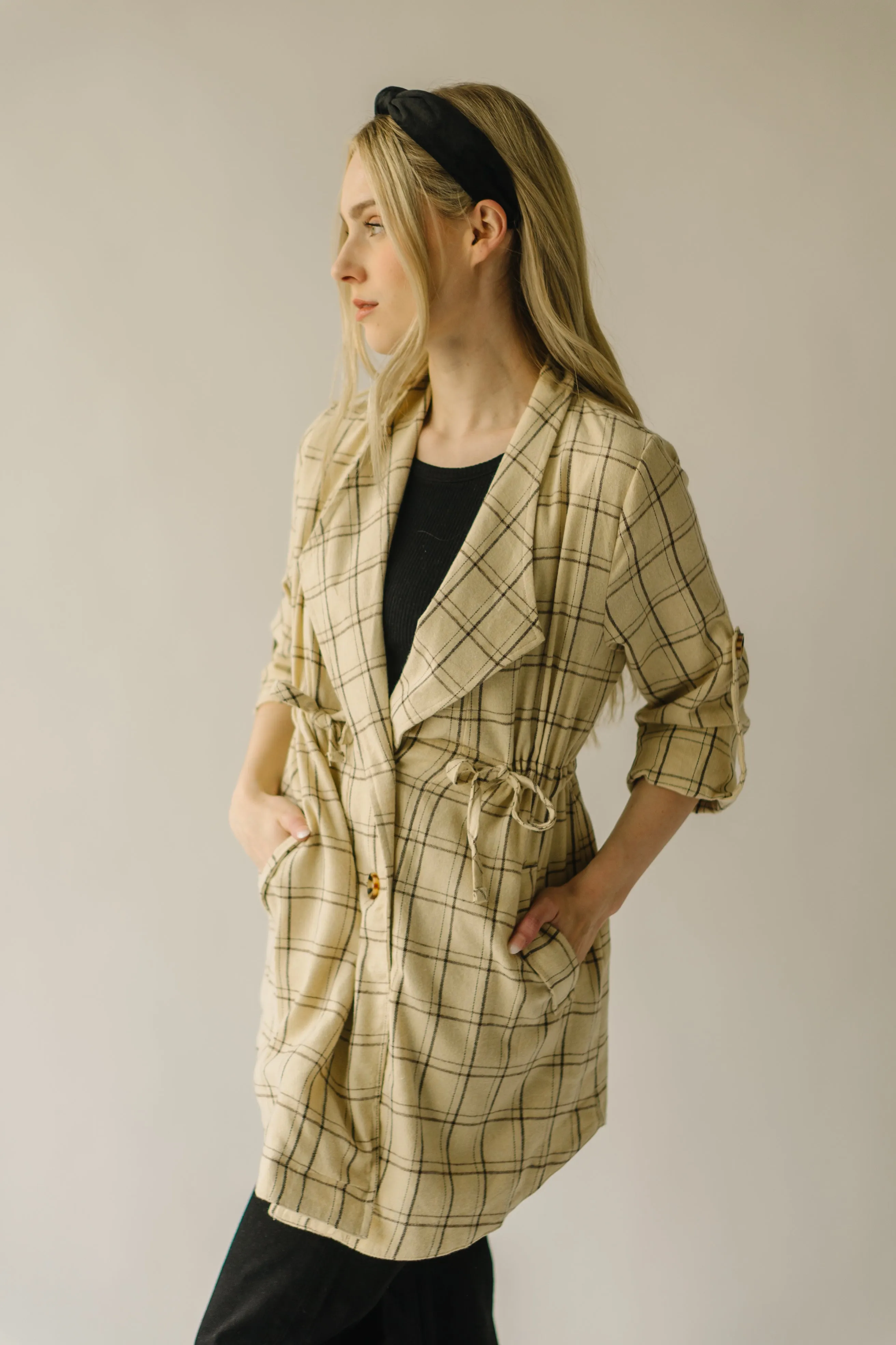 The Severson Plaid Blazer in Sand