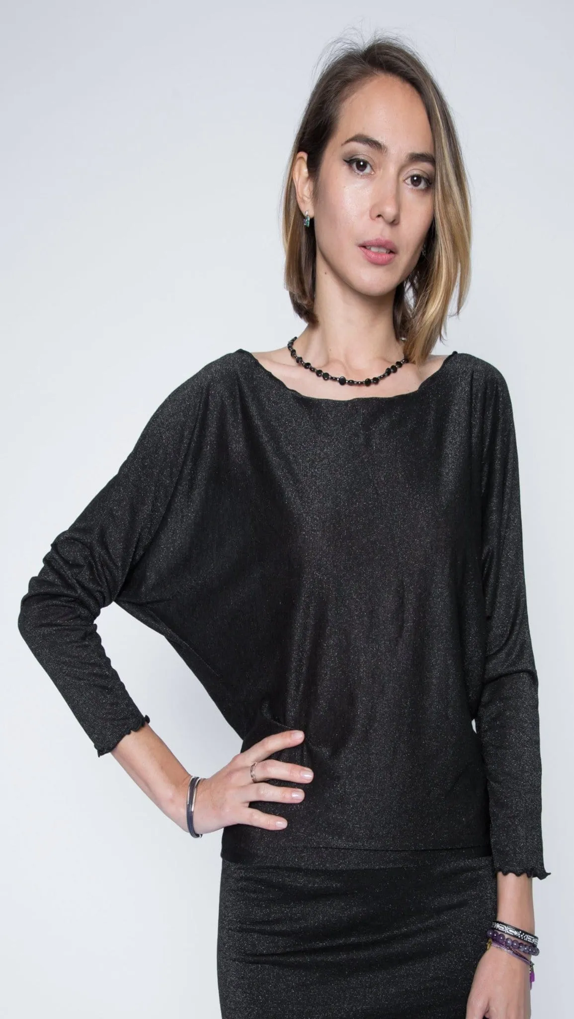 Three Quarter Dolman Sleeve Top in Tencel Jersey