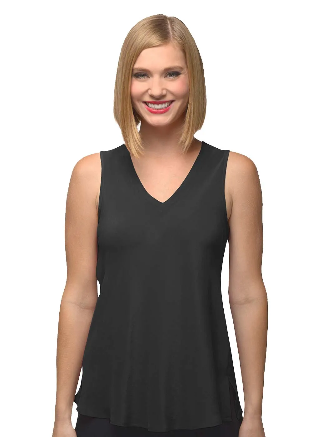 Tianello Crepe de Chine Washable Silk Erika Bias Tank