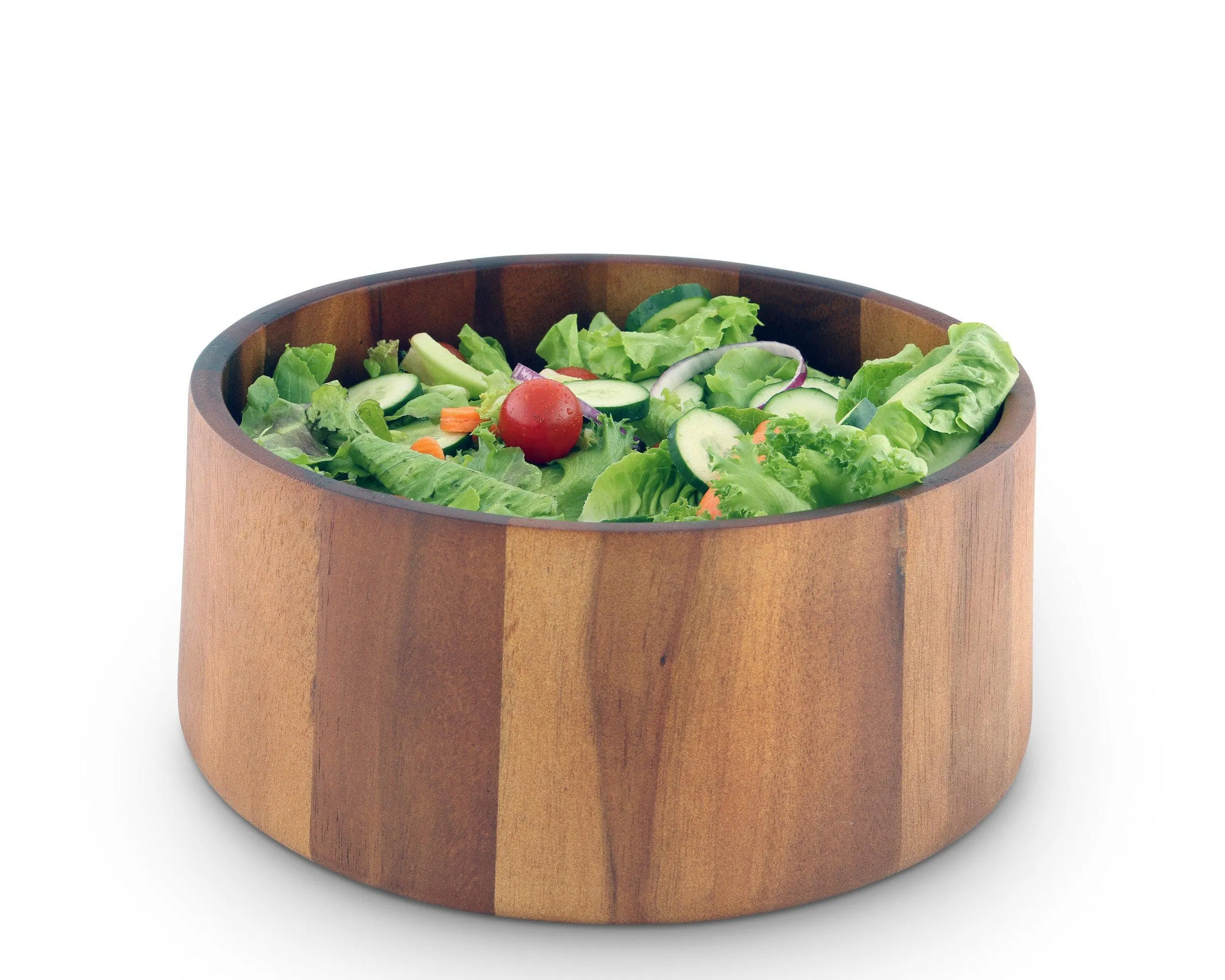 Tulip Shape Acacia Wood Salad Bowl Large