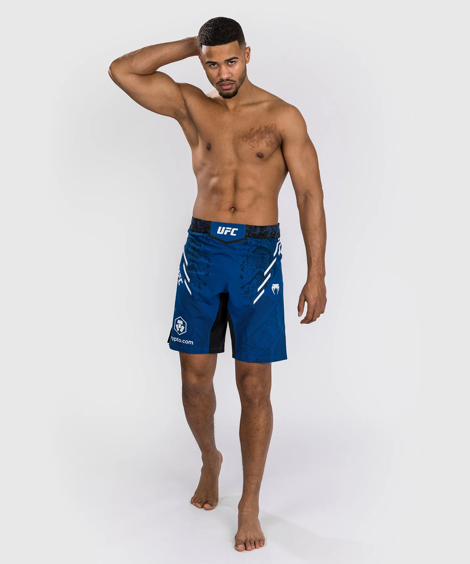 UFC Adrenaline by Venum Personalized Authentic Fight Night Men's Fight Short - Long Fit - Blue