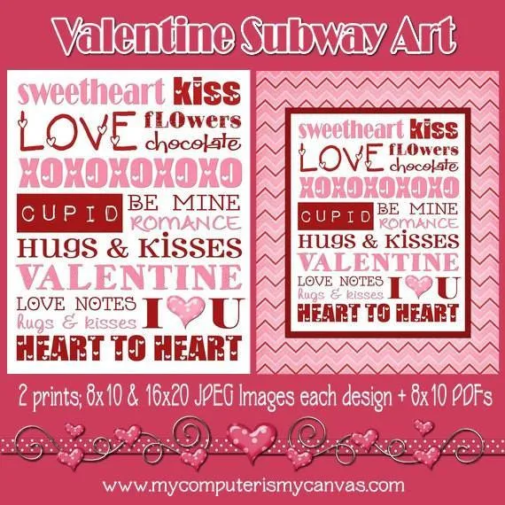 Valentine's Day Subway Art PRINTABLE