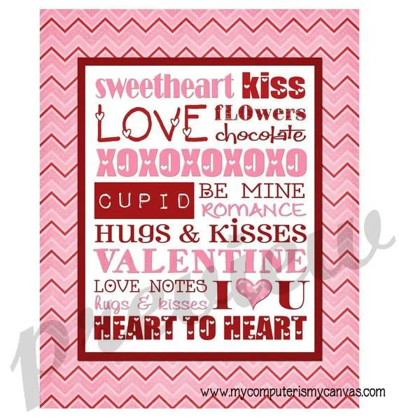 Valentine's Day Subway Art PRINTABLE