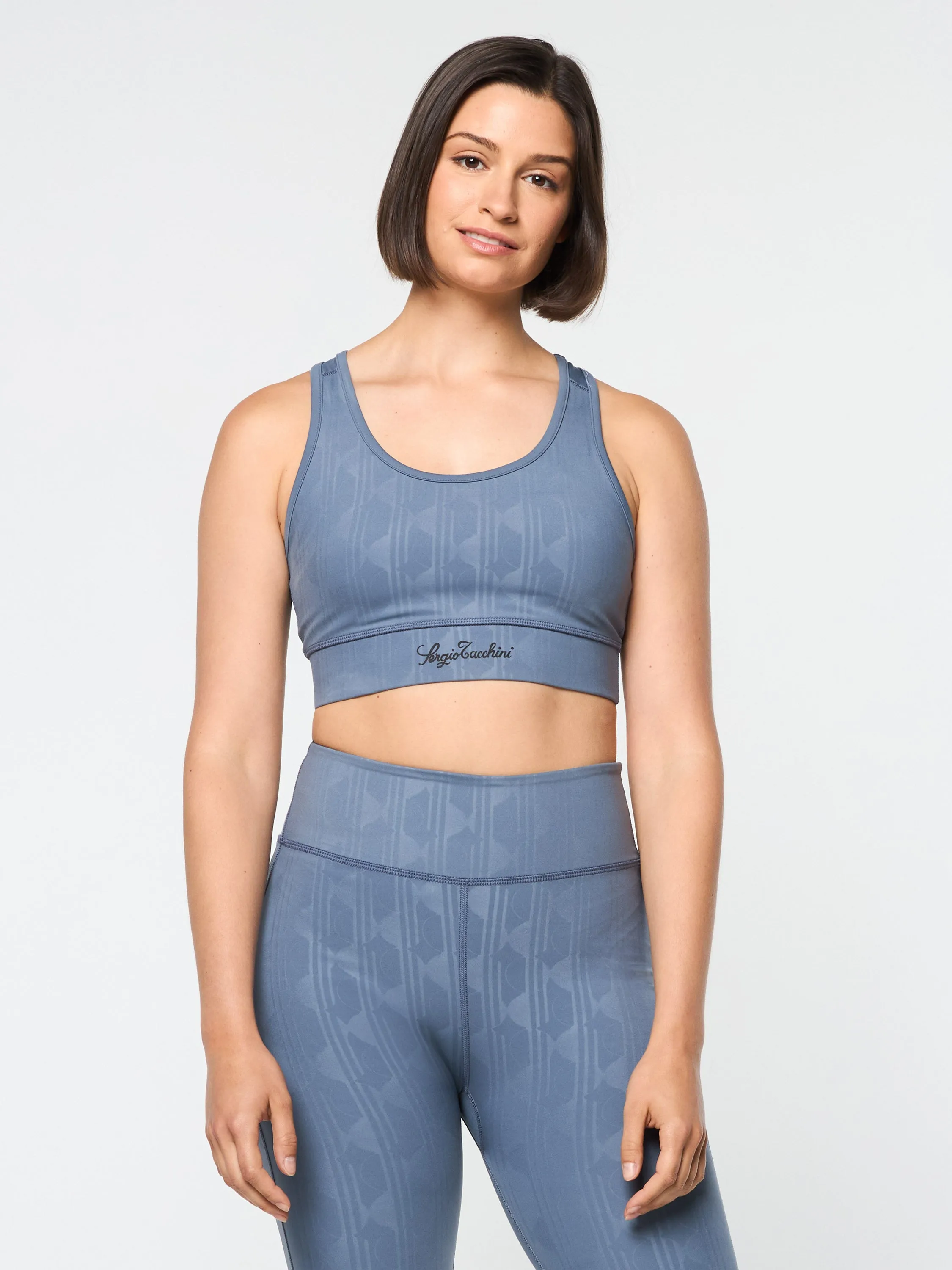 Viano Printed Sports Bra- Grisaille