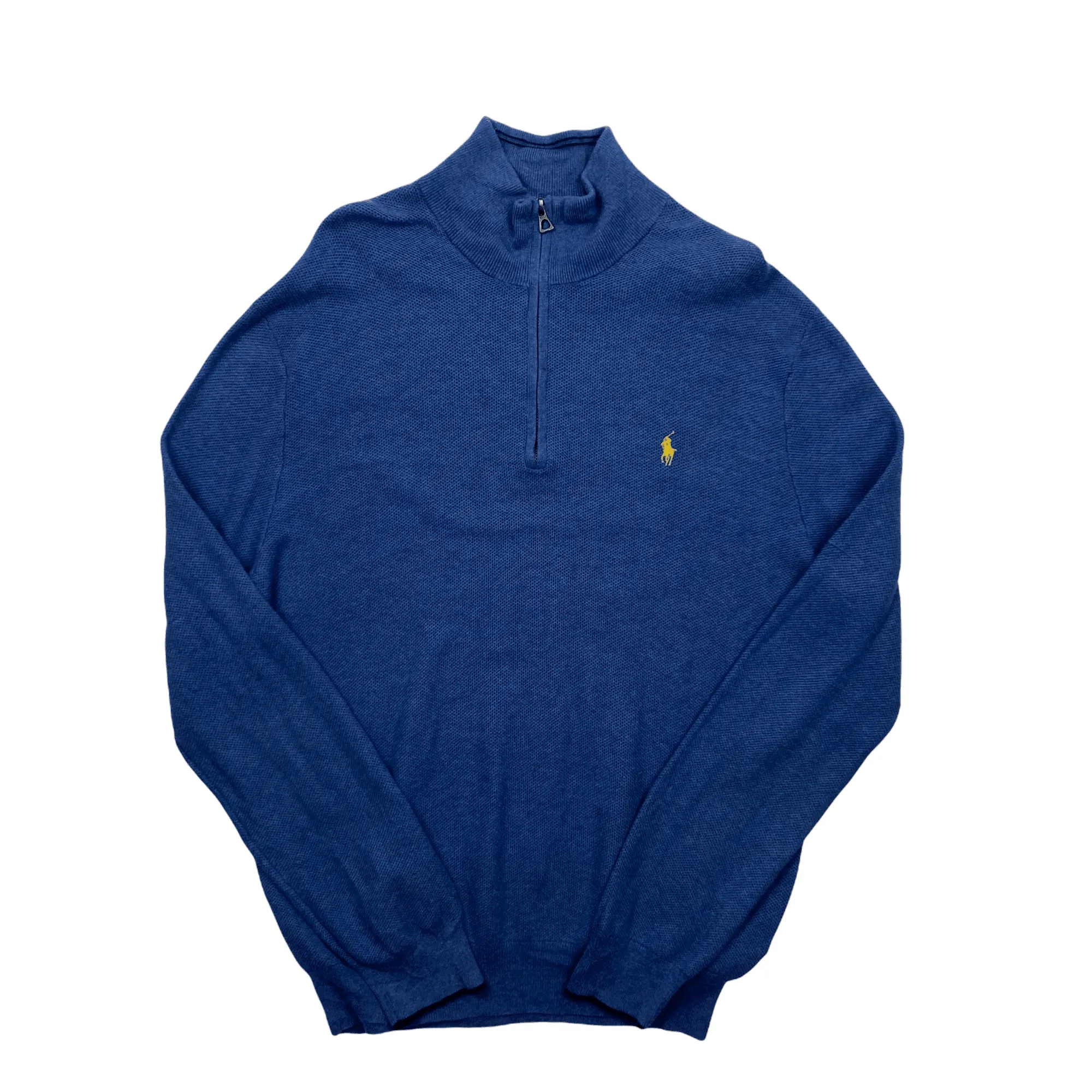 Vintage 90s Blue Polo Ralph Lauren Quarter Zip Sweatshirt - Extra Large