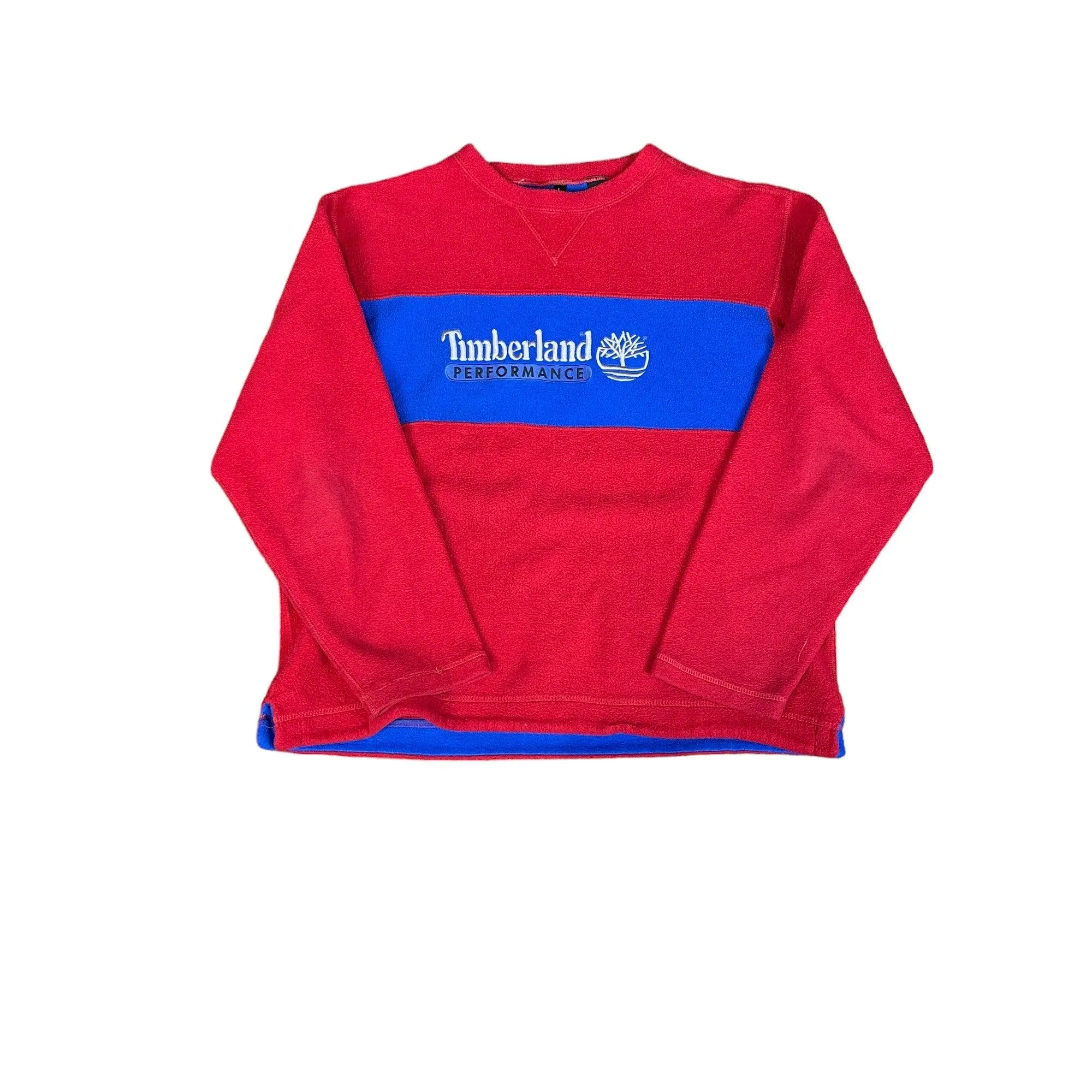 Vintage 90s Red   Blue Timberland Performance Fleece Sweatshirt - Large