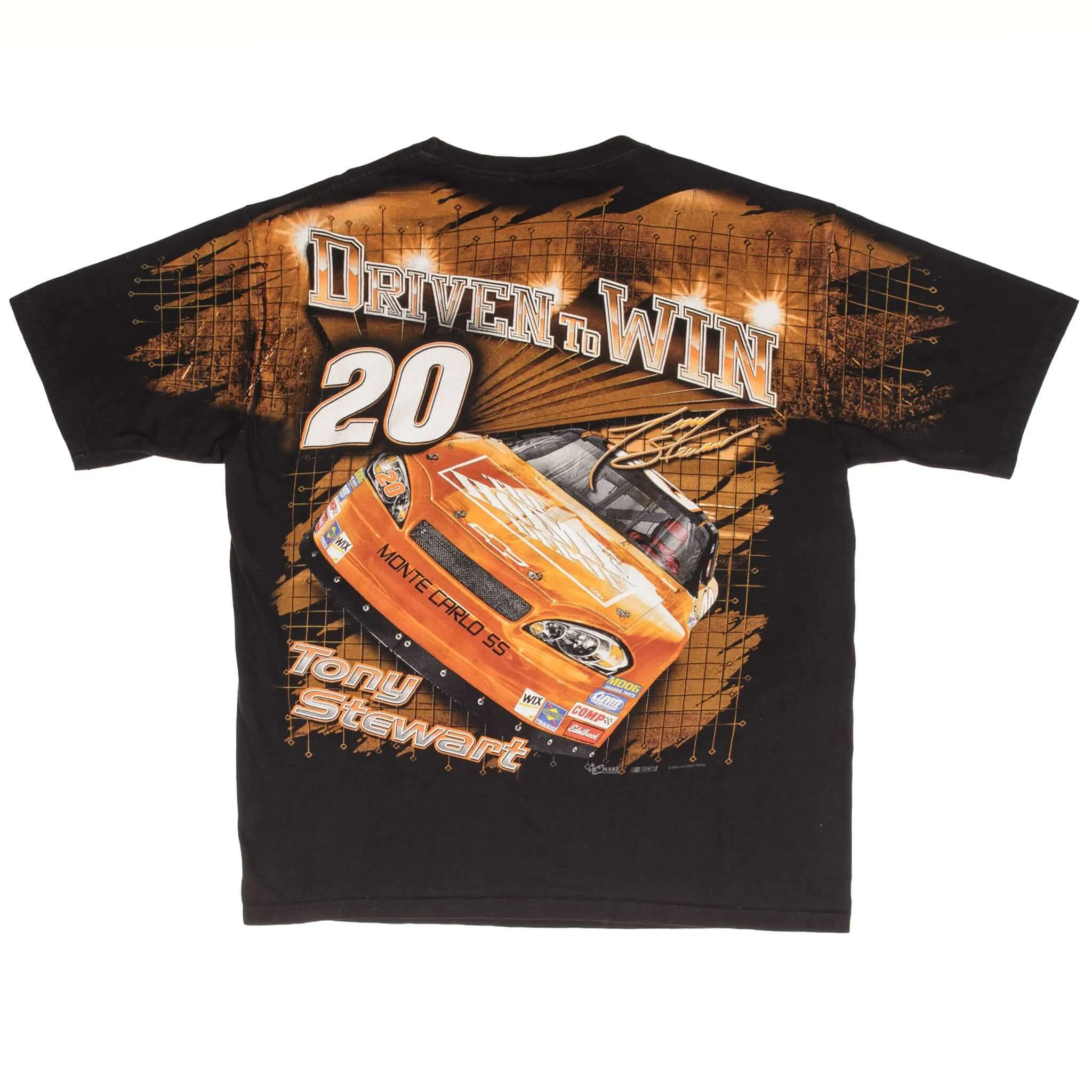 VINTAGE ALL OVER PRINT NASCAR TONY STEWART HOME DEPOT 2006 TEE SHIRT SIZE 2XL