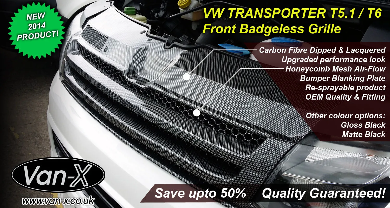 VW T5.1 Dark Carbon Badgeless Grille *Clearance* [B Grade]