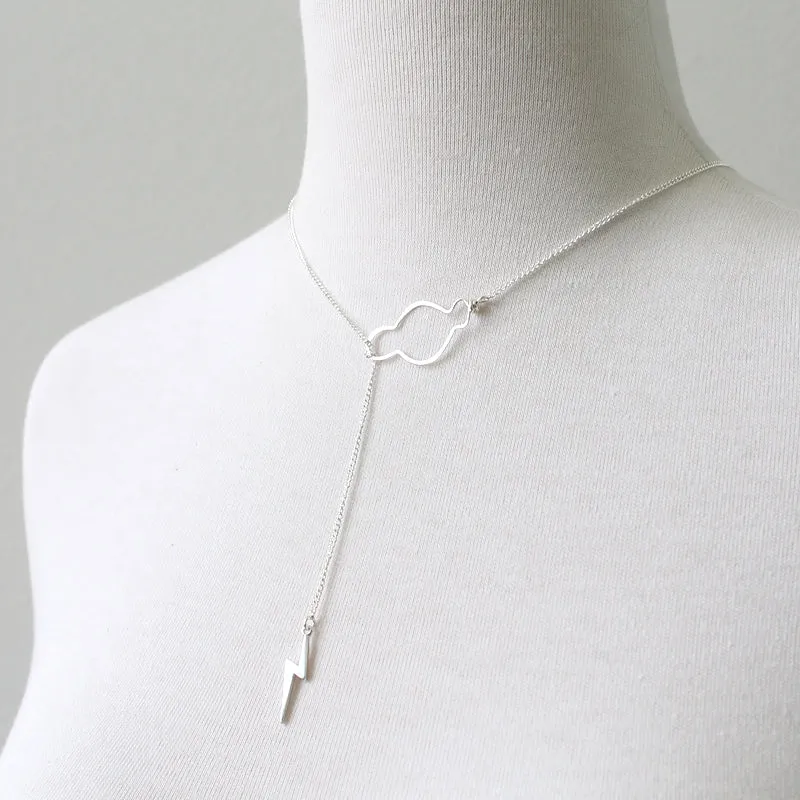 Weather the Storm Necklace - Silver Bolt