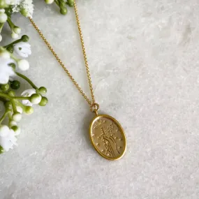 Wisteria London Juniper Gold Wildflower Necklace