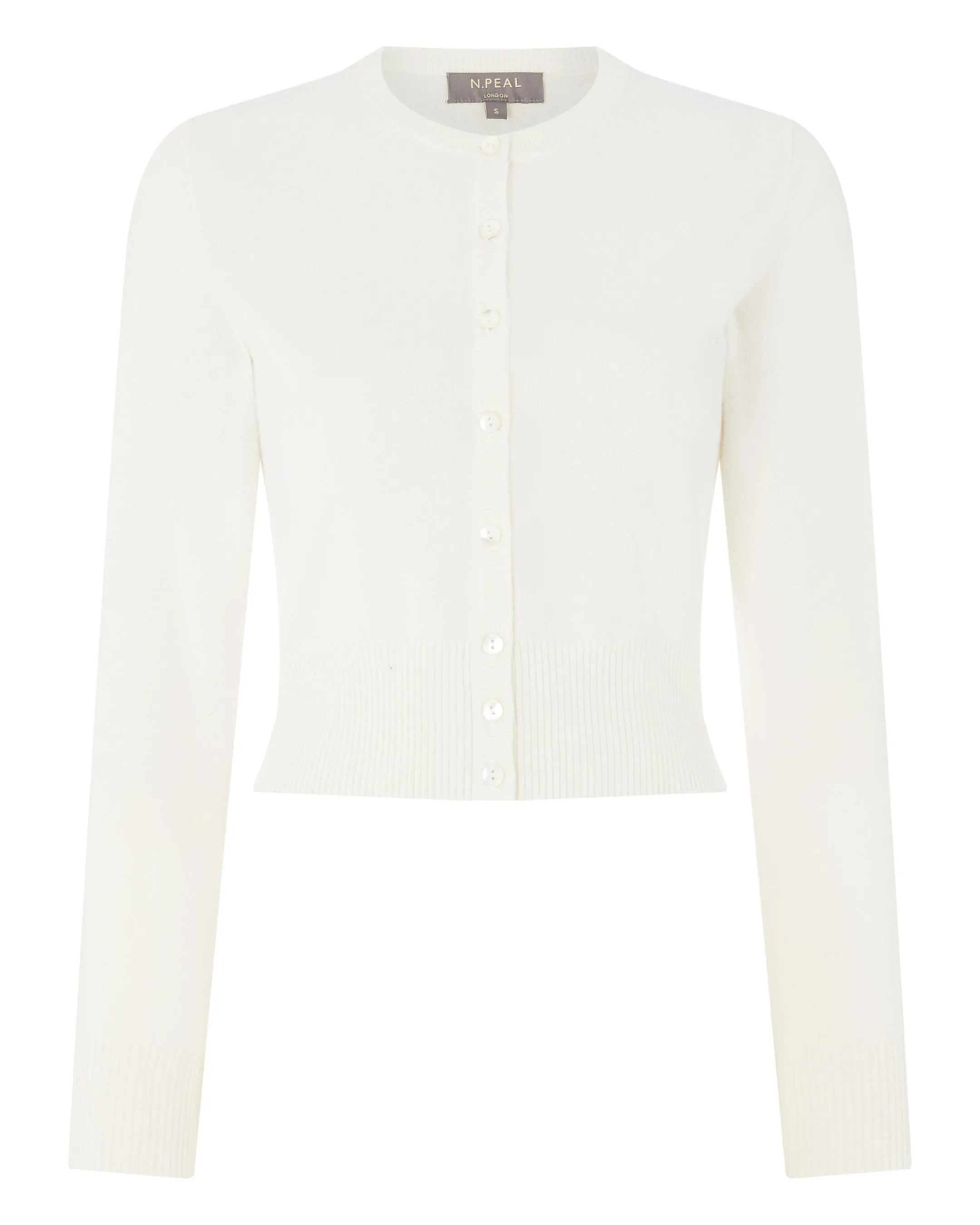 Women's Ivy Cropped Cashmere Cardigan New Ivory White