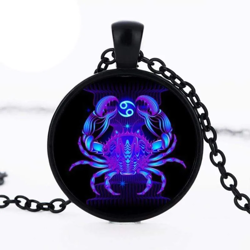 Zodiac Dreams Black Cancer Necklace